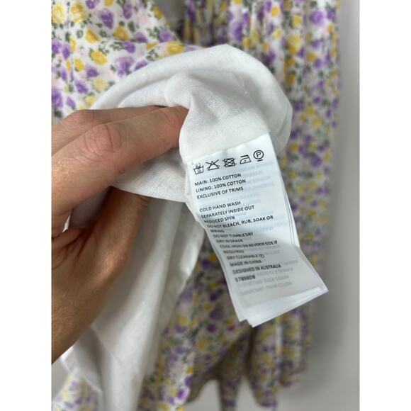 Bardot Revolve Marlie Sweetheart Neck Puff Sleeve Floral Mini Dress Medium - Picture 11 of 13